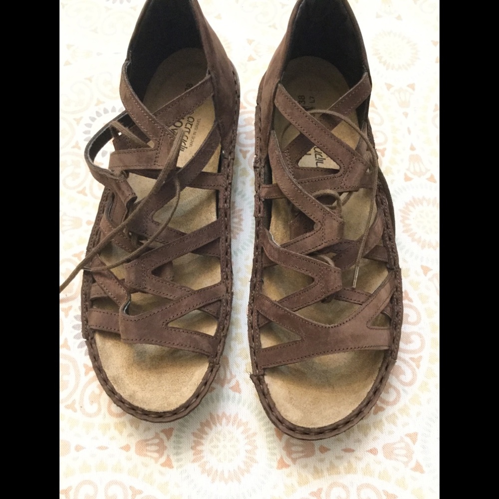 Naot Kayla Womens Brown Yarrow Lace Up Sandals